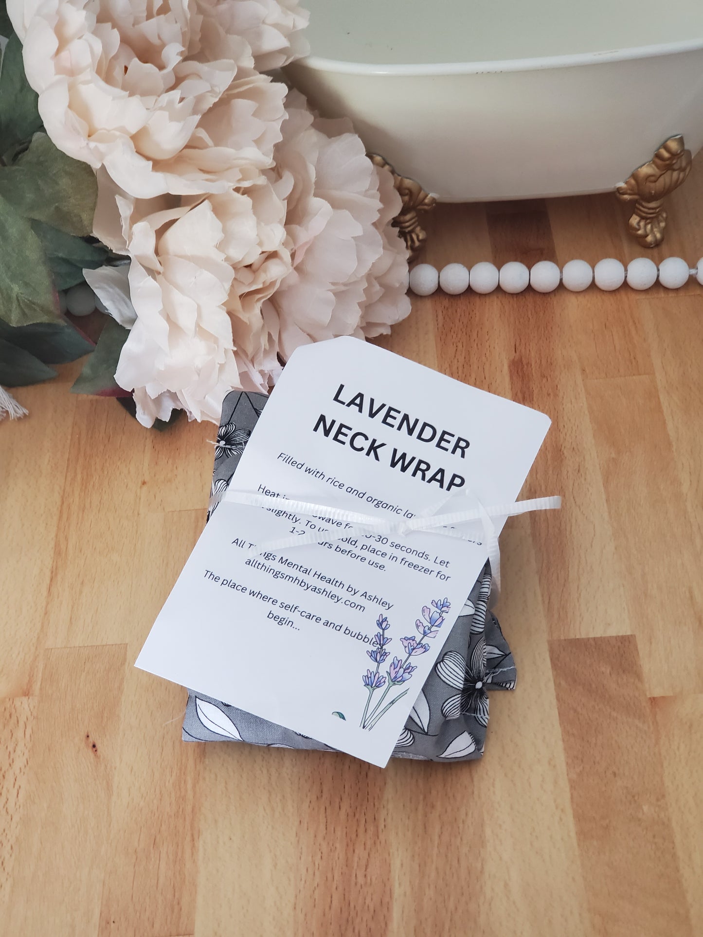 Black & White Floral I Neck Wrap I Lavender I Spring Collection
