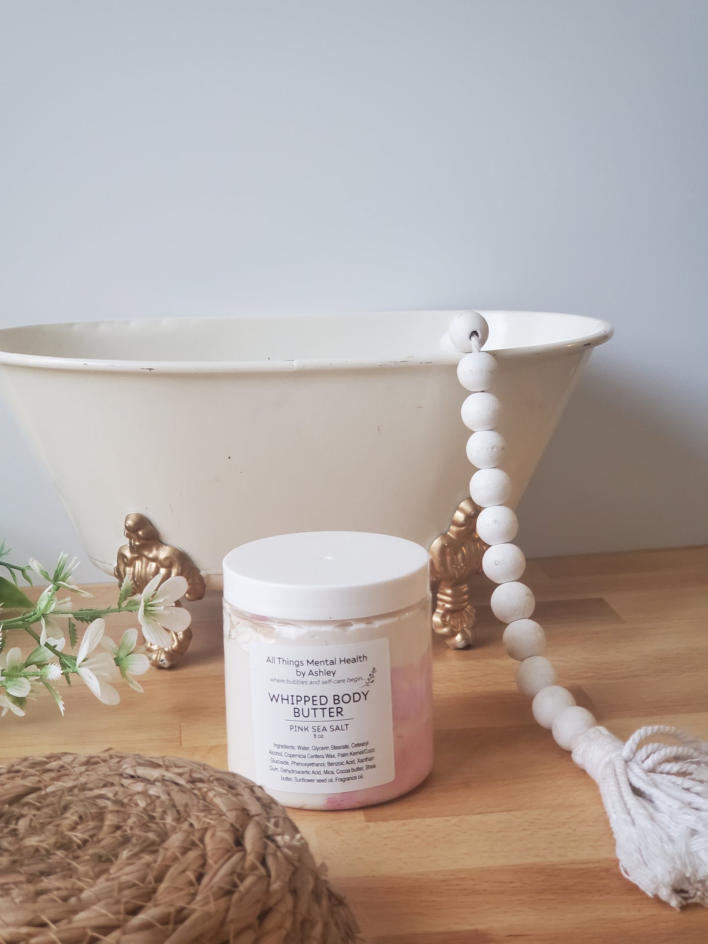 Pink Sea Salt Whipped Body Butter I Cocoa Butter I Shea Butter I