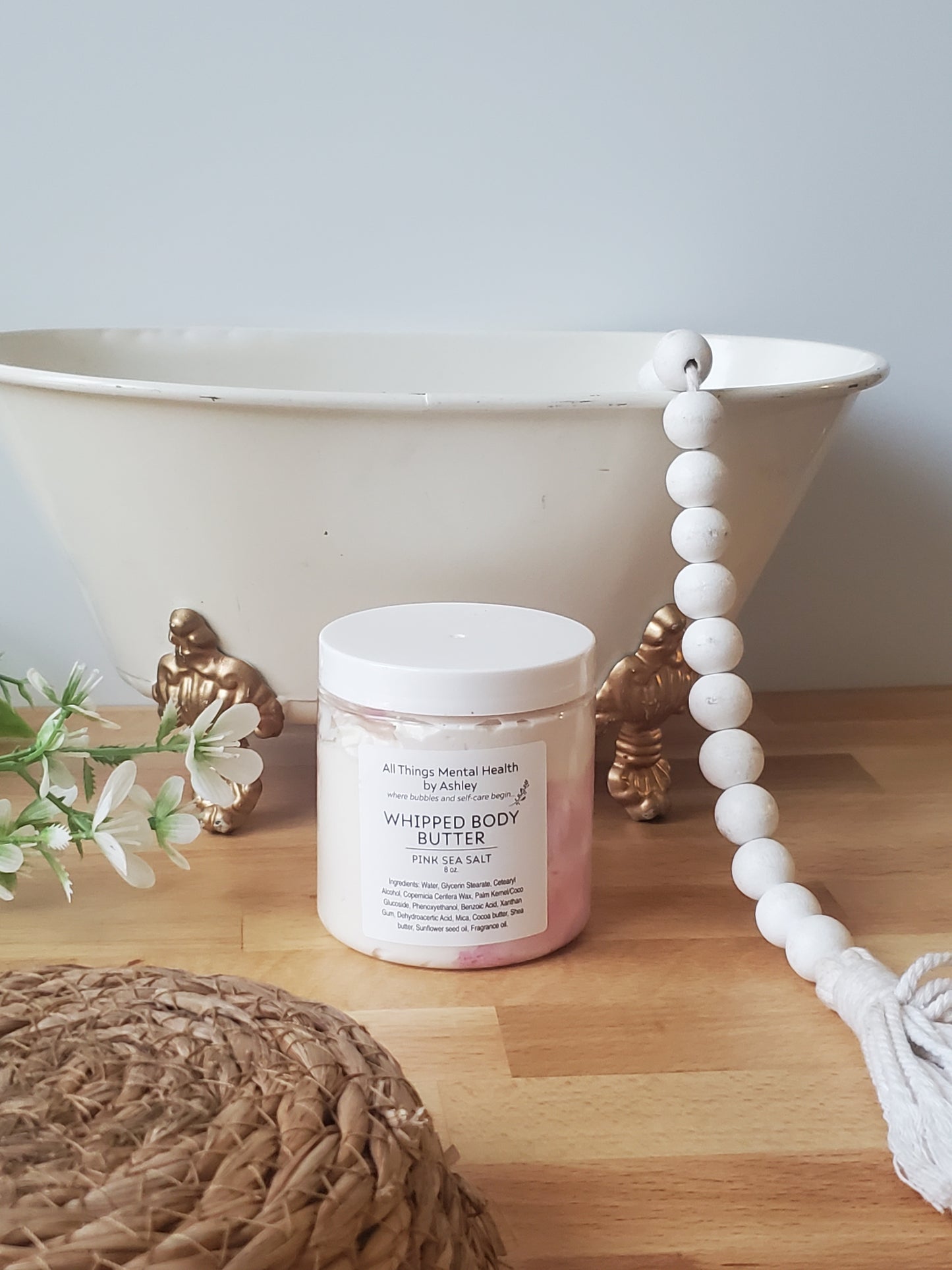 Pink Sea Salt Whipped Body Butter I Cocoa Butter I Shea Butter I