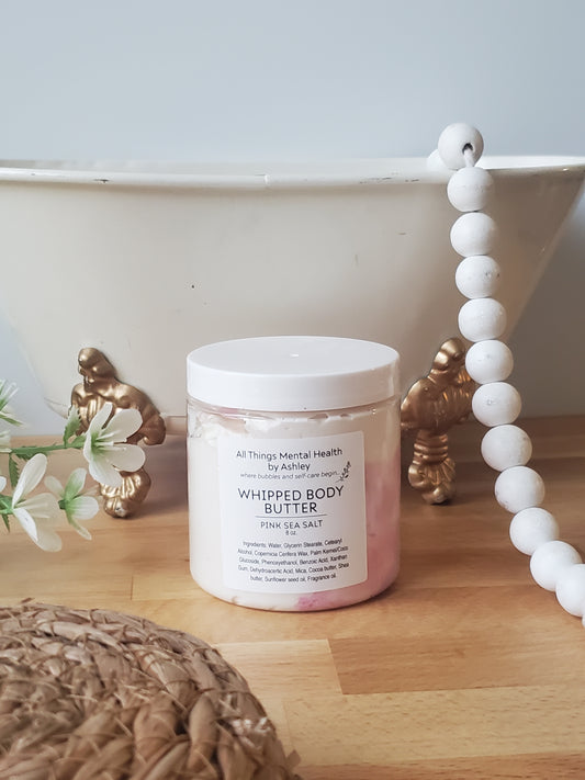 Pink Sea Salt Whipped Body Butter I Cocoa Butter I Shea Butter I