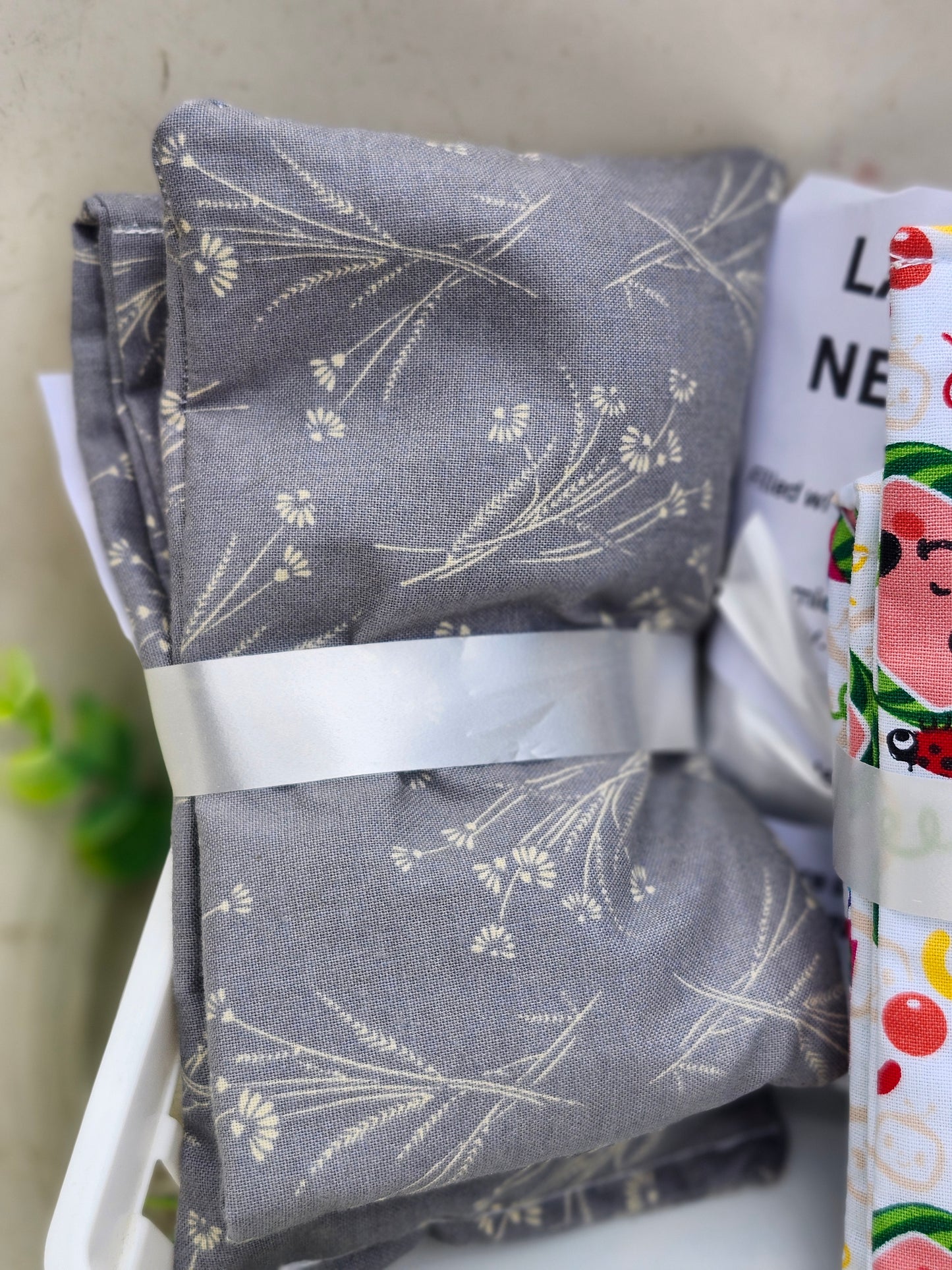 Grey Floral I Neck Wrap I Lavender I