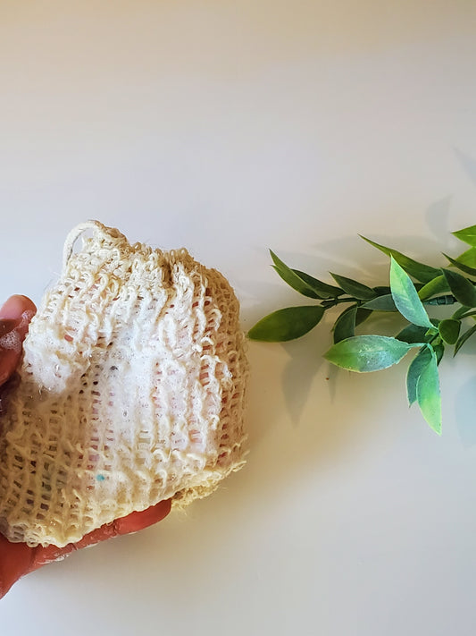 woven soap saver bag | exfoliating eco-friendly loofah alternative