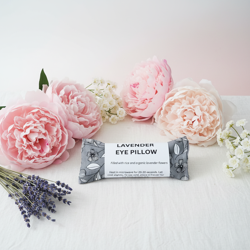 Black Grey Floral Eye Pillow