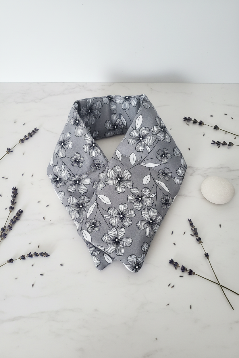 Black & White Floral Neck Wrap