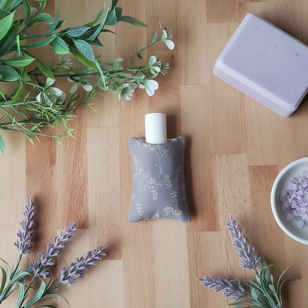 Grey Floral Lip Balm Holder