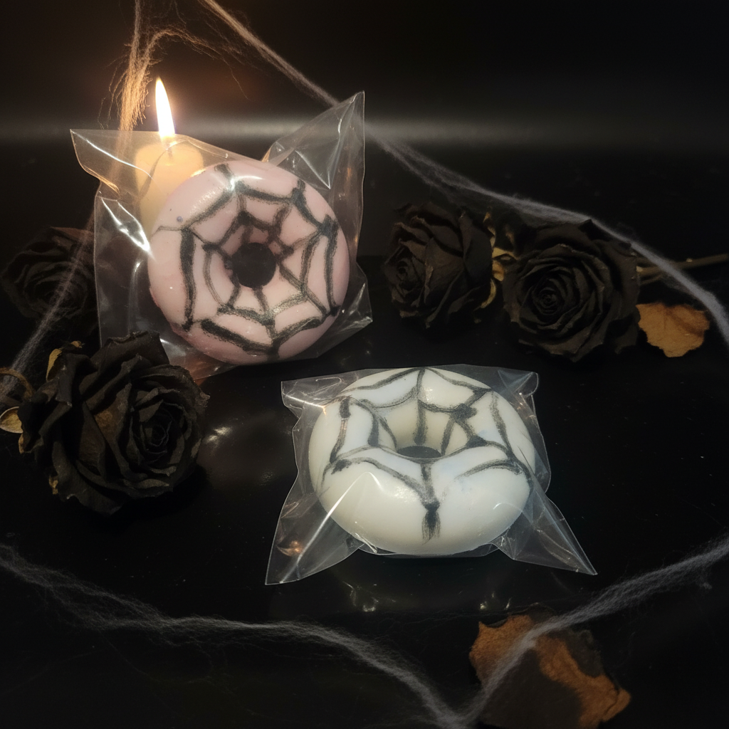 Spiderweb Donut Soaps - Halloween